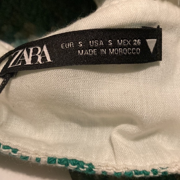 Blogger Favorite- Zara Crop Top Green Gingham Size Small NWT - Picture 6 of 6